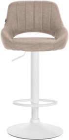 Banco de bar Milet em tecido e com estrutura branca 46,5 x 85-105,5 x 48 cm Castanho acinzentado