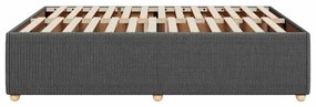 Estrutura de cama sem colchão 140x200 cm tecido cinzento-escuro