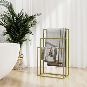 343092 vidaXL Toalheiro de pé 48x24x79 cm ferro dourado