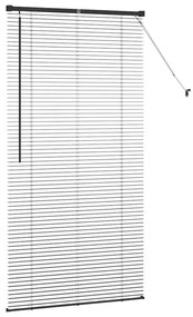 Persiana de Janela com cortinas Outros Manual Preto 80 x 130 cm Alumín