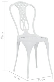 3 pcs conjunto de bistrô alumínio fundido branco