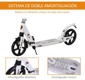 HOMCOM Trotinete dobrável altura ajustável e guiador para adultos e cr