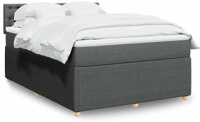 Cama com molas/colchão 160x200 cm tecido cinzento-escuro
