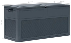 Caixa de arrumação para jardim 320 L antracite