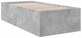 Estrutura de cama 100x200 cm derivados de madeira cinza sonoma