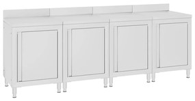 vidaXL Mesa trabalho comercial c/ armário 240x60x96 cm aço inoxidável