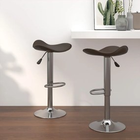 vidaXL Bancos de bar 2 pcs aço cromado e couro artificial castanho