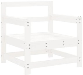 7 pcs conjunto lounge de jardim pinho maciço branco
