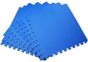 HomCom Tapete puzzle para Crianças e Bebés - Azul - Borracha Espuma EVA - 2,88 m²
