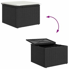 Conjunto de Sofá de Jardim com 6 Peças e Almofadas em Rattan Sintético