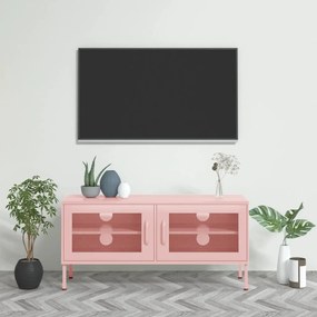 Móvel de TV aço 105x35x50 cm rosa