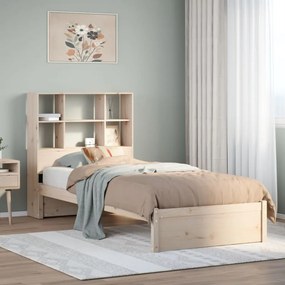 Cama com estante sem colchão 90x200 cm pinho maciço