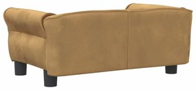 Cama para cães 70x45x30 cm veludo castanho