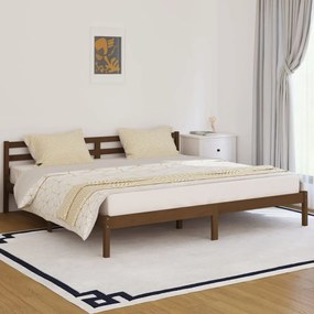 vidaXL Estrutura de cama 200x200 cm pinho maciço castanho mel