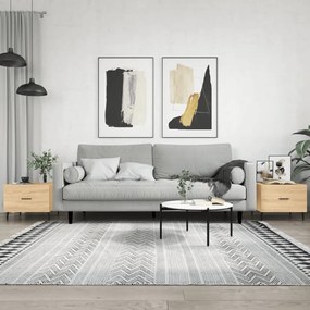 vidaXL Mesas de centro 2 pcs 50x50x40cm deriv. madeira carvalho sonoma