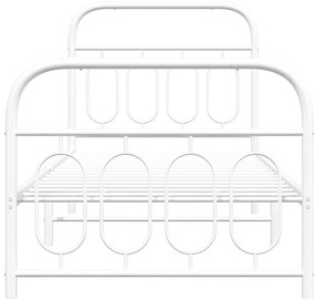 Estrutura de cama com cabeceira e pés 80x200 cm metal branco