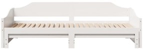 Sofá-cama com gavetão 80x200 cm madeira de pinho maciça branco