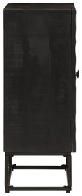 Aparador 55x30x76 cm madeira de mangueira maciça e ferro preto