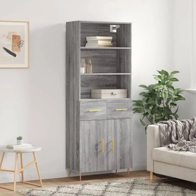 vidaXL Armário alto 69,5x34x180 cm derivados de madeira sonoma cinza
