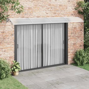 Toldo para porta 400x75 cm policarbonato cinzento/transparente