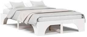 Estrutura de Cama Branca Madeira Maciça 120 x 190 cm
