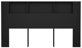 Armário de cabeceira 180x18,5x104,5 cm preto