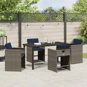 Conjunto de jantar pro jardim com 5 peças da , com almofadas em rattan