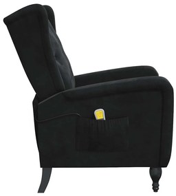 Poltrona de massagens reclinável veludo preto