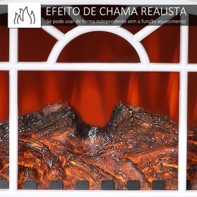 Lareira Elétrica de Aquecimento com Chama Realista e Termostato Ajustá