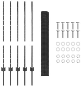 Conjunto de Cerca de Jardim Conjunto de 2 Cinza Metal 10 x 1 m