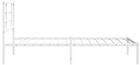 Estrutura de cama com cabeceira 100x190 cm metal branco