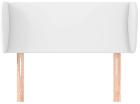Cabeceira de cama c/ abas couro artificial 93x23x78/88cm branco