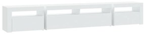Móvel de TV com luzes LED 240x35x40 cm branco