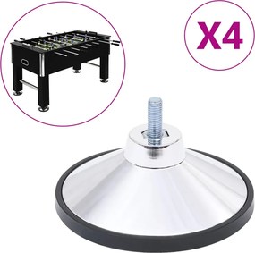 vidaXL Pé de suporte para mesa de matraquilhos 4 pcs cromado M10
