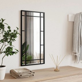 vidaXL Espelho de parede retangular 30x60 cm ferro preto