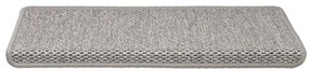 Tapetes escada adesivos aspeto sisal 15pcs 65x21x4 cm prateado