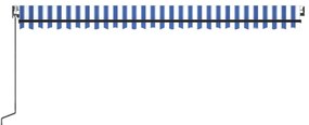 Toldo autom. com LED e sensor de vento 500x350 cm azul/branco