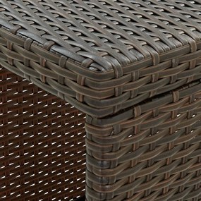 Mesa de bar com prateleiras 120x60x110 cm vime PE castanho