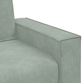 Poltrona 60 cm veludo cinzento-claro