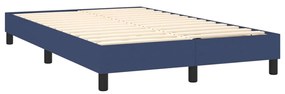 Cama box spring c/ colchão e LED 120x200 cm tecido azul