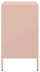 Mesas de cabeceira 2 pcs 36x39x68 cm aço rosa