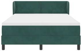 Cama Box com Colchão vidaXL Verde Escuro 160x200 cm Veludo