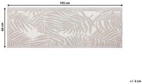 Tapete de exterior com padrão de folhas de palmeira creme 60 x 105 cm KOTA Beliani