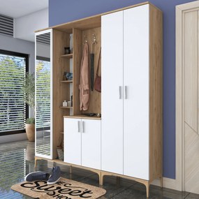 Hall Stand EA131 – Nogueira Branco – 180x198,6x37,5 cm