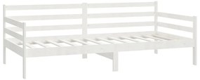 Sofá-cama com colchão 90x200 cm pinho maciço branco
