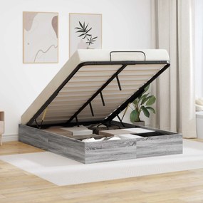 vidaXL Estrutura de Cama Ottoman Cinza Sonoma 193 x 120 x 25 cm