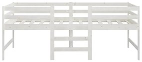 Cama sem colchão 90x200 cm madeira de pinho maciça branco