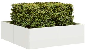 vidaXL Vaso/floreira 100x100x30 cm aço branco