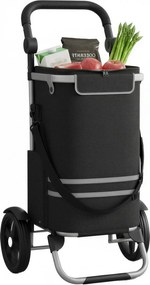 Carrinho de compras, 35 x 44 x 100 cm com bolsa térmica preto
