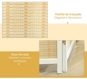 HOMCOM Biombo de 4 Painéis Dobrável 180x180 cm Separador de Ambientes